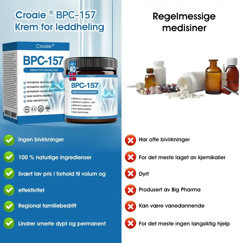 | 𝐒𝐢𝐬𝐭𝐞 𝐝𝐚𝐠! 𝟖𝟎 % 𝐑𝐀𝐁𝐀𝐓 🥇| 𝐂𝐫𝐨𝐚𝐢𝐞® 𝐁𝐏𝐂-𝟏𝟓𝟕 𝐋𝐞𝐝𝐝𝐡𝐞𝐥𝐞𝐧𝐝𝐞 𝐊𝐫𝐞𝐦 🇳🇴🦴  Behandler artritt, nevropati, revmatisme, idrettsskader og mer 🏆