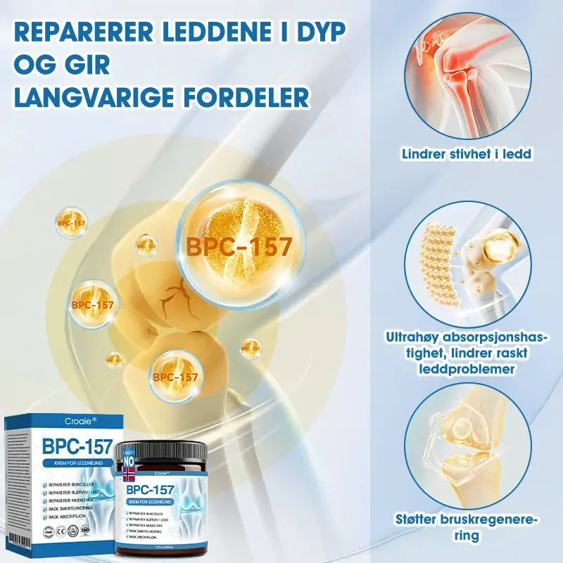 | 𝐒𝐢𝐬𝐭𝐞 𝐝𝐚𝐠! 𝟖𝟎 % 𝐑𝐀𝐁𝐀𝐓 🥇| 𝐂𝐫𝐨𝐚𝐢𝐞® 𝐁𝐏𝐂-𝟏𝟓𝟕 𝐋𝐞𝐝𝐝𝐡𝐞𝐥𝐞𝐧𝐝𝐞 𝐊𝐫𝐞𝐦 🇳🇴🦴  Behandler artritt, nevropati, revmatisme, idrettsskader og mer 🏆